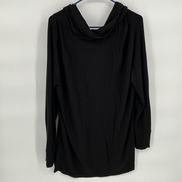 Anthropology Lou & Grey Women's Black Cowl Neck Long Sleeve Top Large Relaxed Fi - Picture 3 of 6